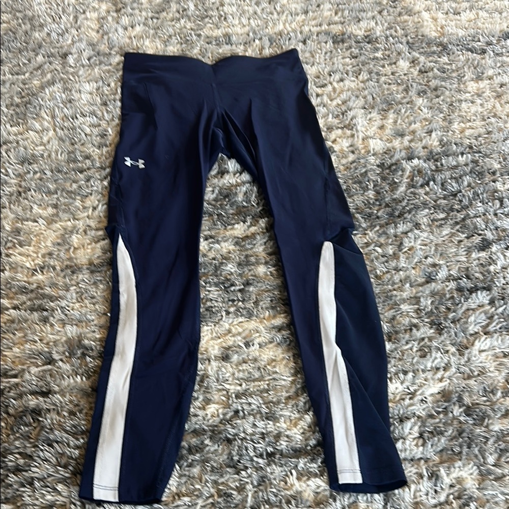 Under Armour Dark Blue and White Athletic Leggings